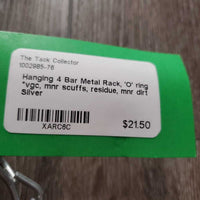 Hanging 4 Bar Metal Rack, 'O' ring *vgc, mnr scuffs, residue, mnr dirt