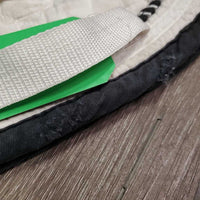 Quilt Dressage Saddle Pad, 1x, piping *gc, clean, older, stains, dingy, puckers, hole, threads, faded, cut tabs
