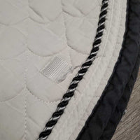 Quilt Dressage Saddle Pad, 1x, piping *gc, clean, older, stains, dingy, puckers, hole, threads, faded, cut tabs
