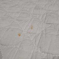 Quilt Dressage Saddle Pad, 1x, piping *gc, clean, older, stains, dingy, puckers, hole, threads, faded, cut tabs
