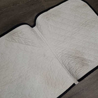 Quilt Dressage Saddle Pad, 1x, piping *gc, clean, older, stains, dingy, puckers, hole, threads, faded, cut tabs
