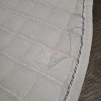 Quilt Dressage Saddle Pad, 1x piping *gc, clean, pilly, mnr hair, stains, threads, puckers, holes, cut tabs
