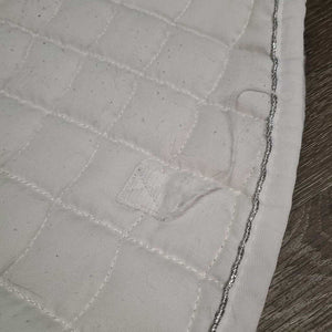 Quilt Dressage Saddle Pad, 1x piping *gc, clean, pilly, mnr hair, stains, threads, puckers, holes, cut tabs