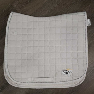 Quilt Dressage Saddle Pad, 1x piping *gc, clean, pilly, mnr hair, stains, threads, puckers, holes, cut tabs
