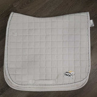 Quilt Dressage Saddle Pad, 1x piping *gc, clean, pilly, mnr hair, stains, threads, puckers, holes, cut tabs
