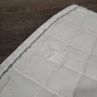 Quilt Dressage Saddle Pad, 1x piping *gc, clean, pilly, mnr hair, stains, threads, puckers, holes, cut tabs