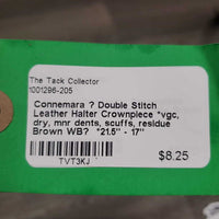 Double Stitch Leather Halter Crownpiece *vgc, dry, mnr dents, scuffs, residue