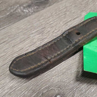 Double Stitch Leather Halter Crownpiece *gc/fair, oil, dents, stains, chews, mnr warped, scuffed
