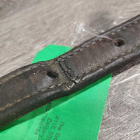 Double Stitch Leather Halter Crownpiece *gc/fair, oil, dents, stains, chews, mnr warped, scuffed