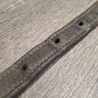 Double Stitch Leather Halter Crownpiece *gc/fair, oil, dents, stains, chews, mnr warped, scuffed
