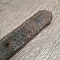 Double Stitch Leather Halter Crownpiece *gc/fair, oil, dents, stains, chews, mnr warped, scuffed
