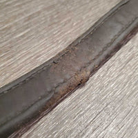 Double Stitch Leather Halter Crownpiece *gc/fair, oil, dents, stains, chews, mnr warped, scuffed