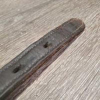 Double Stitch Leather Halter Crownpiece *gc/fair, oil, dents, stains, chews, mnr warped, scuffed