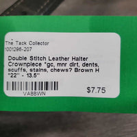 Double Stitch Leather Halter Crownpiece *gc, mnr dirt, dents, scuffs, stains, chews?