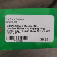 Double Stitch Leather Halter Crownpiece *vgc, dents, scuffs, mnr chew