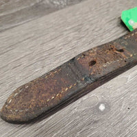 Double Stitch Leather Halter Crownpiece *gc/fair, dry, dents, scuffs, stains, chews