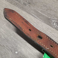 Double Stitch Leather Halter Crownpiece *gc/fair, dry, dents, scuffs, stains, chews