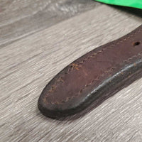 Padded Double Stitch Leather Halter Crownpiece Only *gc, mnr dirt, stained, chews