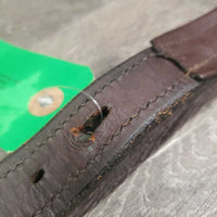 Padded Double Stitch Leather Halter Crownpiece Only *gc, mnr dirt, stained, chews
