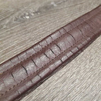 Padded Double Stitch Leather Halter Crownpiece Only *gc, mnr dirt, stained, chews
