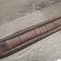 Padded Double Stitch Leather Halter Crownpiece Only *gc, mnr dirt, scuffed, crackles, dents, oil