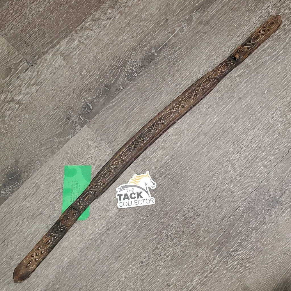 Padded Leather Halter Crownpiece Only *fair, mnr dirt, stained, crackles, scuffed, undone edges, stretched