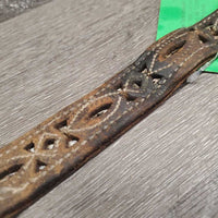 Padded Leather Halter Crownpiece Only *fair, mnr dirt, stained, crackles, scuffed, undone edges, stretched
