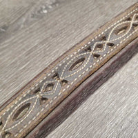 Padded Leather Halter Crownpiece Only *fair, mnr dirt, stained, crackles, scuffed, undone edges, stretched
