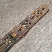 Padded Leather Halter Crownpiece Only *fair, mnr dirt, stained, crackles, scuffed, undone edges, stretched