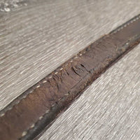 Soft Double Stitch Leather Halter Crownpiece *gc/fair, oil, dents, stains, chews, mnr warped