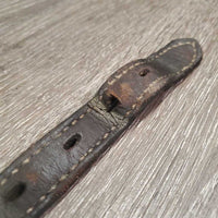 Soft Double Stitch Leather Halter Crownpiece *gc/fair, oil, dents, stains, chews, mnr warped
