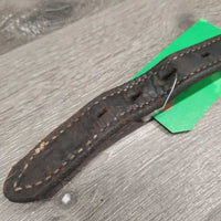 Soft Double Stitch Leather Halter Crownpiece *gc/fair, oil, dents, stains, chews, mnr warped
