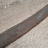 Soft Double Stitch Leather Halter Crownpiece *gc/fair, oil, dents, stains, chews, mnr warped