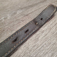 Soft Double Stitch Leather Halter Crownpiece *gc/fair, oil, dents, stains, chews, mnr warped