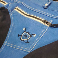Hvy Full Seat Breeches *gc, older, seam puckers, rubs & pills, torn belt loops, sm holes
