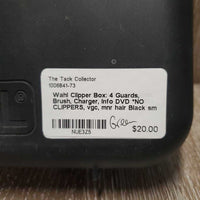 Clipper Box: 4 Guards, Brush, Charger, Info DVD *NO CLIPPERS, vgc, mnr hair
