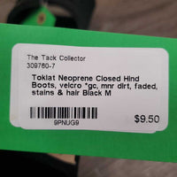 Neoprene Closed Hind Boots, velcro *gc, mnr dirt, faded, stains & hair
