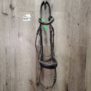 Rsd Padded Anatomical Monocrown Bridle, 2 Tab Cheeks *vgc, NO Reins, clean, mnr residue, scratches, rubs, xhole