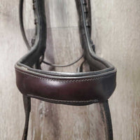 Rsd Padded Anatomical Monocrown Bridle, 2 Tab Cheeks *vgc, NO Reins, clean, mnr residue, scratches, rubs, xhole
