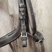 Rsd Padded Anatomical Monocrown Bridle, 2 Tab Cheeks *vgc, NO Reins, clean, mnr residue, scratches, rubs, xhole
