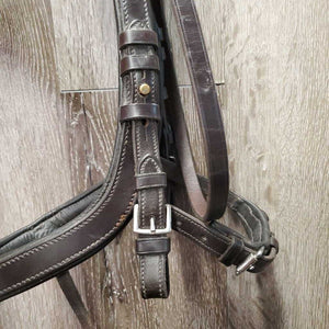 Rsd Padded Anatomical Monocrown Bridle, 2 Tab Cheeks *vgc, NO Reins, clean, mnr residue, scratches, rubs, xhole