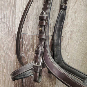 Rsd Padded Anatomical Monocrown Bridle, 2 Tab Cheeks *vgc, NO Reins, clean, mnr residue, scratches, rubs, xhole