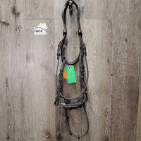 Rsd Padded Anatomical Monocrown Bridle, 2 Tab Cheeks *vgc, NO Reins, clean, mnr residue, scratches, rubs, xhole
