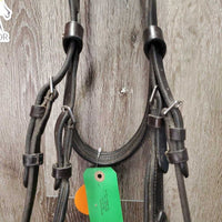 Rsd Padded Anatomical Monocrown Bridle, 2 Tab Cheeks *vgc, NO Reins, clean, mnr residue, scratches, rubs, xhole