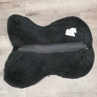 Quilt Sheepskin Half Pad, rolled edges *vgc, clean, mnr hair, rubs, clumpy, faded
