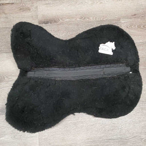 Quilt Sheepskin Half Pad, rolled edges *vgc, clean, mnr hair, rubs, clumpy, faded