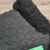 Quilt Sheepskin Half Pad, rolled edges *vgc, clean, mnr hair, rubs, clumpy, faded
