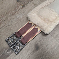 Nylon Cotton & Fleece Lined Girth, 2x Els, D Ring, Clik Buckles *gc, clean, stains, rubs, clumpy, marker
