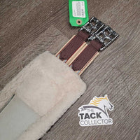 Nylon Cotton & Fleece Lined Girth, 2x Els, D Ring, Clik Buckles *gc, clean, stains, rubs, clumpy, marker
