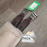 Nylon Web Fleece Lined Girth, 2x Els, D Ring *gc, clean, stains, hairy, clumpy, dingy, rubs, pills
